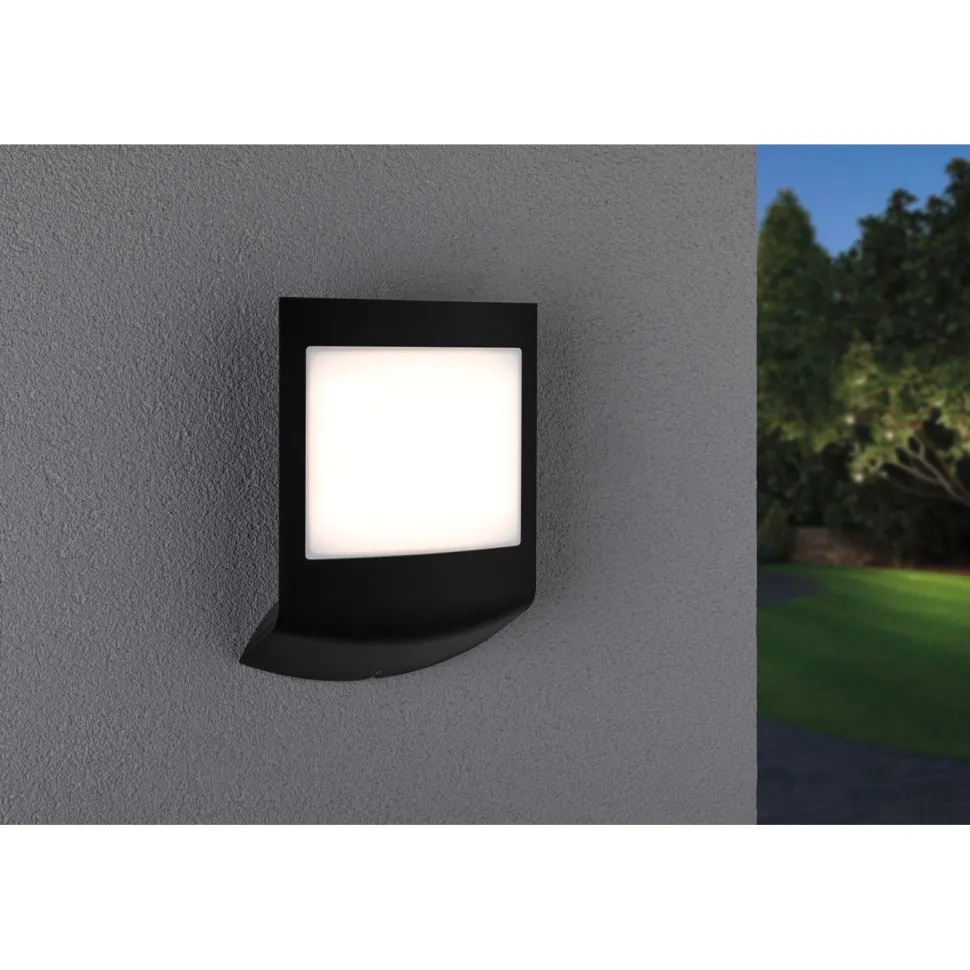LED-numerovalaisin liike- ja hämärätunnistimella Paulmann Padea, Smart Home Zigbee 3.0, IP44, antrasiitti