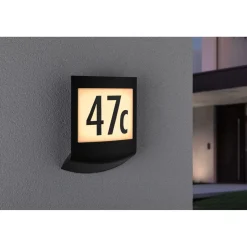 LED-numerovalaisin liike- ja hämärätunnistimella Paulmann Padea, Smart Home Zigbee 3.0, IP44, antrasiitti