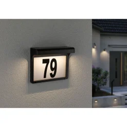 LED-numerovalaisin aurinkokennolla Paulmann Dayton II, IP44, 3000K, hämärätunnistin musta