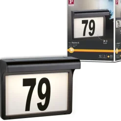 LED-numerovalaisin aurinkokennolla Paulmann Dayton II, IP44, 3000K, hämärätunnistin musta