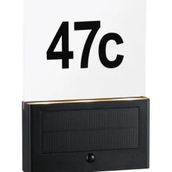 LED-numerovalaisin aurinkokennolla Paulmann Neda, IP44, 2200K, liiketunnistin, antrasiitti