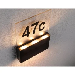 LED-numerovalaisin aurinkokennolla Paulmann Neda, IP44, 2200K, liiketunnistin, antrasiitti
