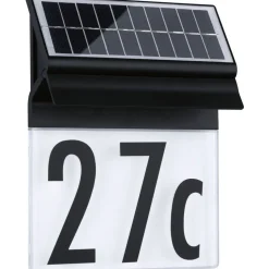 LED-numerovalaisin aurinkokennolla Paulmann Neda, IP44, 3000K, musta
