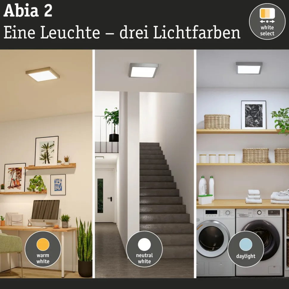 LED-paneeli Paulmann Abia 2 White Select hämäräohjatulla liiketunnistimella (HF) 170x170mm 9.5W 1100lm 2700-4000K, musta