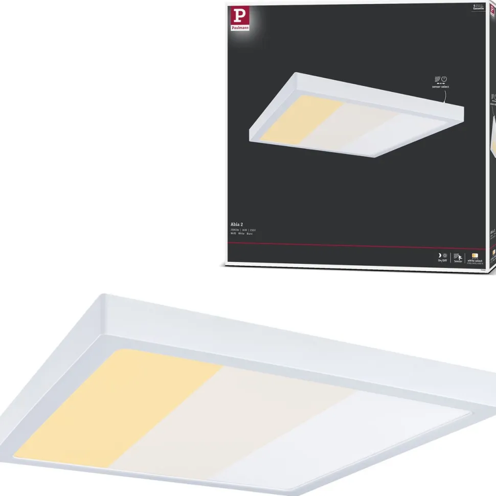 LED-paneeli Paulmann Abia 2 White Select hämäräohjatulla liiketunnistimella (HF) 170x170mm 9.5W 1100lm 2700-4000K, musta