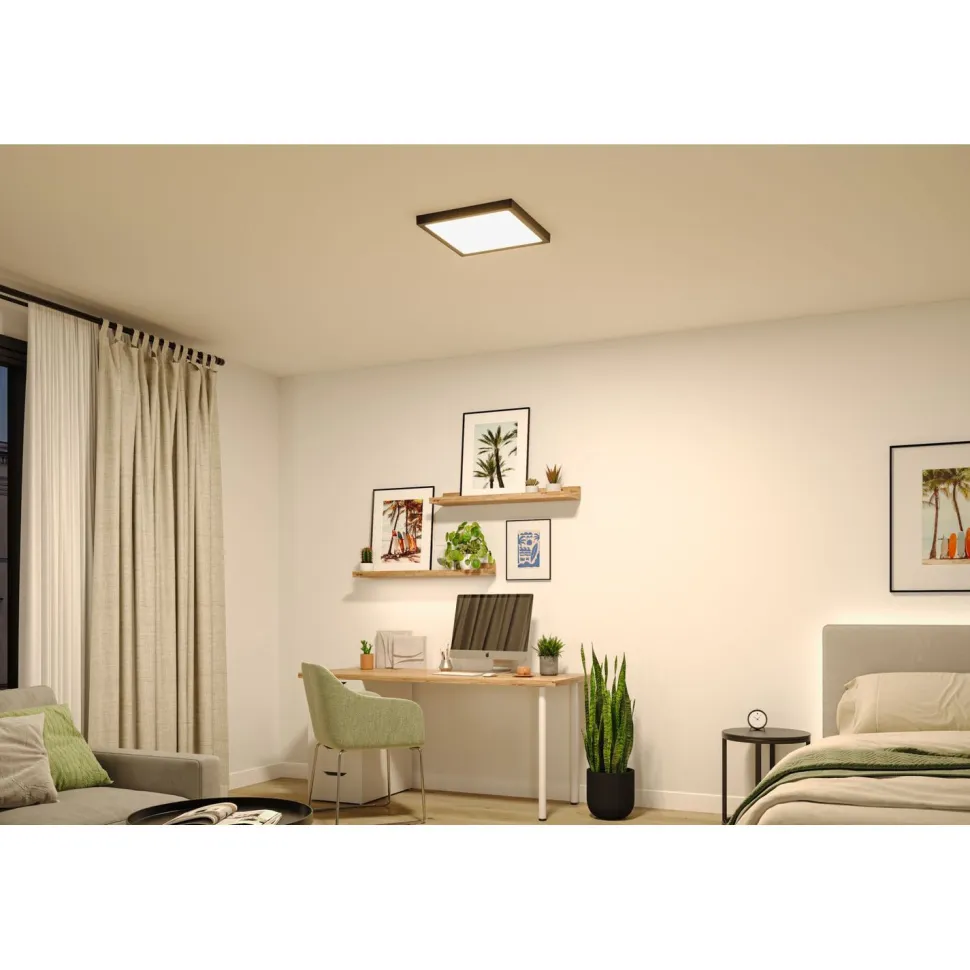 LED-paneeli Paulmann Abia 2 White Select hämäräohjatulla liiketunnistimella (HF) 170x170mm 9.5W 1100lm 2700-4000K, musta