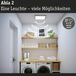 LED-paneeli Paulmann Abia 2 White Select hämäräohjatulla liiketunnistimella (HF) 170x170mm 9.5W 1100lm 2700-4000K, musta