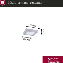 LED-paneeli Paulmann Abia 2 White Select hämäräohjatulla liiketunnistimella (HF) 170x170mm 9.5W 1100lm 2700-4000K, musta