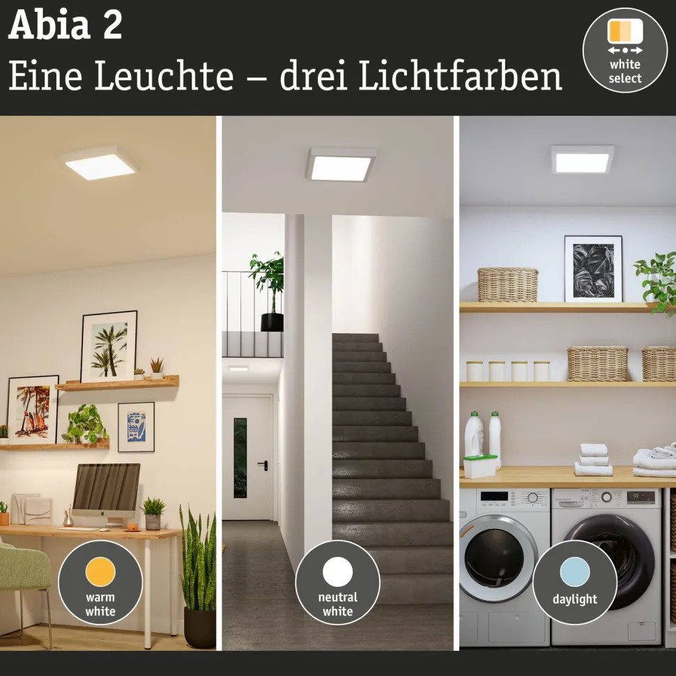 LED-paneeli Paulmann Abia 2 White Select hämäräohjatulla liiketunnistimella (HF) 170x170mm 9.5W 1100lm 2700-4000K, musta