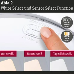 LED-paneeli Paulmann Abia 2 White Select hämäräohjatulla liiketunnistimella (HF) 170x170mm 9.5W 1100lm 2700-4000K, musta
