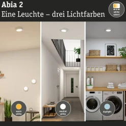 LED-paneeli Paulmann Abia 2 White Select hämäräohjatulla liiketunnistimella (HF) Ø170mm 9.5W 1100lm 2700-4000K, mattakromi