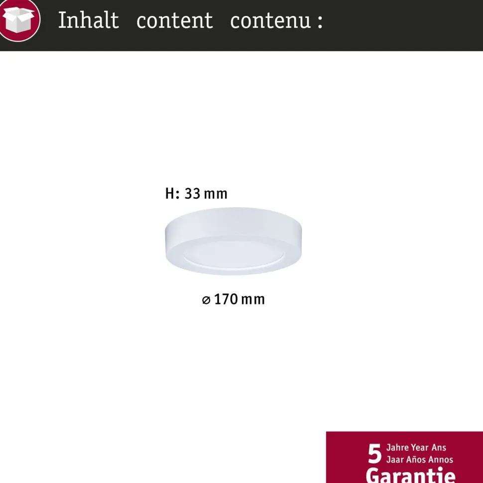 LED-paneeli Paulmann Abia 2 White Select hämäräohjatulla liiketunnistimella (HF) Ø170mm 9.5W 1100lm 2700-4000K, mattakromi