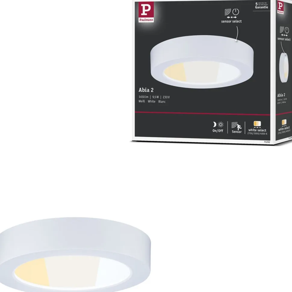 LED-paneeli Paulmann Abia 2 White Select hämäräohjatulla liiketunnistimella (HF) Ø170mm 9.5W 1100lm 2700-4000K, mattakromi