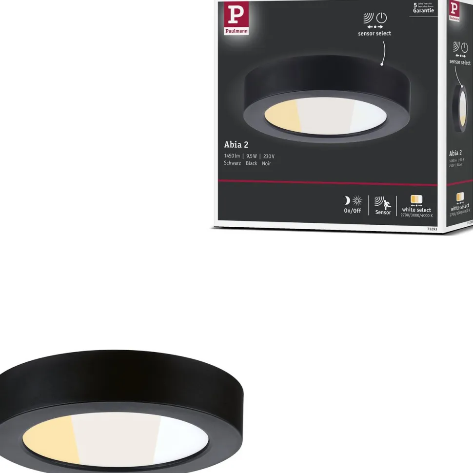 LED-paneeli Paulmann Abia 2 White Select hämäräohjatulla liiketunnistimella (HF) Ø170mm 9.5W 1100lm 2700-4000K, mattakromi