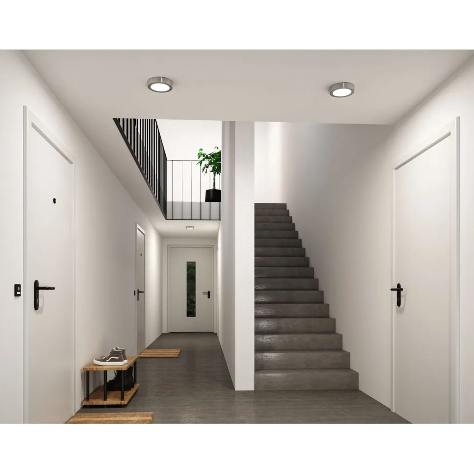 LED-paneeli Paulmann Abia 2 White Select hämäräohjatulla liiketunnistimella (HF) Ø170mm 9.5W 1100lm 2700-4000K, mattakromi