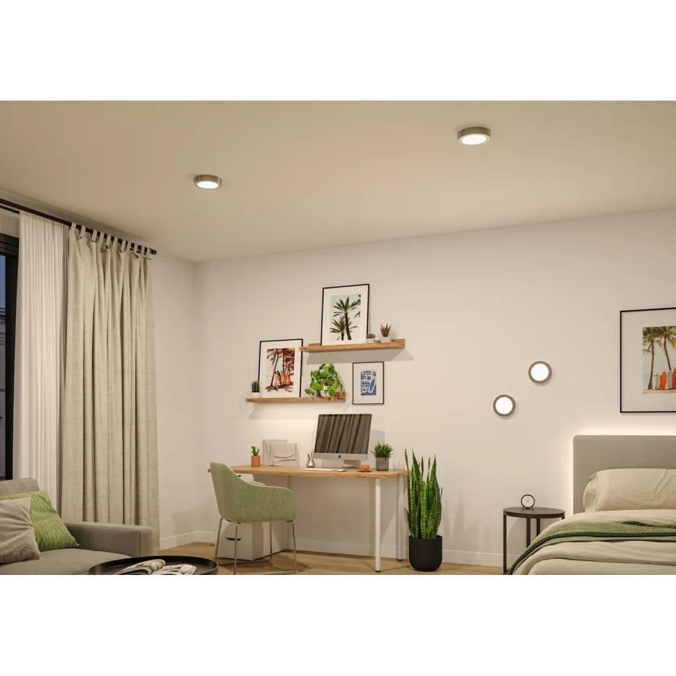 LED-paneeli Paulmann Abia 2 White Select hämäräohjatulla liiketunnistimella (HF) Ø170mm 9.5W 1100lm 2700-4000K, mattakromi