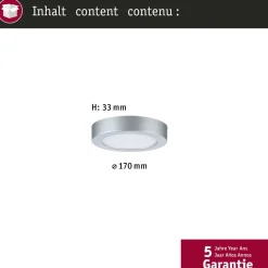 LED-paneeli Paulmann Abia 2 White Select hämäräohjatulla liiketunnistimella (HF) Ø170mm 9.5W 1100lm 2700-4000K, mattakromi