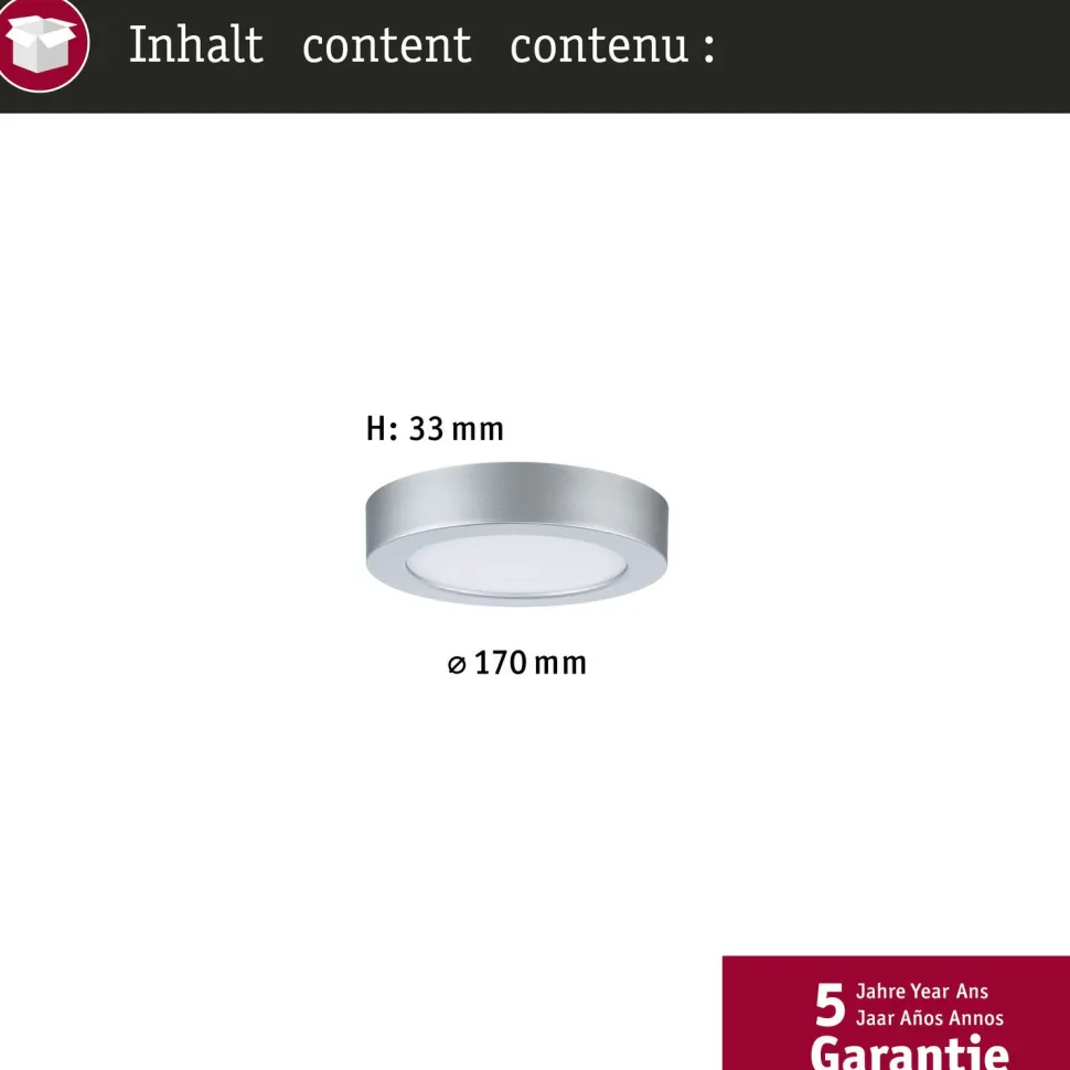 LED-paneeli Paulmann Abia 2 White Select hämäräohjatulla liiketunnistimella (HF) Ø170mm 9.5W 1100lm 2700-4000K, mattakromi