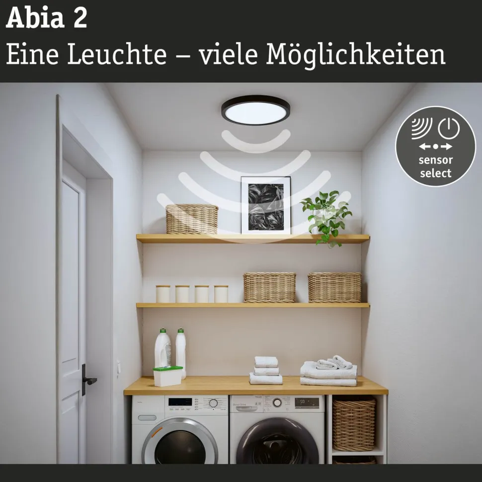 LED-paneeli Paulmann Abia 2 White Select hämäräohjatulla liiketunnistimella (HF) Ø170mm 9.5W 1100lm 2700-4000K, mattakromi