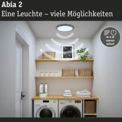 LED-paneeli Paulmann Abia 2 White Select hämäräohjatulla liiketunnistimella (HF) Ø170mm 9.5W 1100lm 2700-4000K, mattakromi