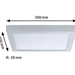 LED-paneeli Paulmann Abia, 30x30cm, 22W, 2700K, mattakromi