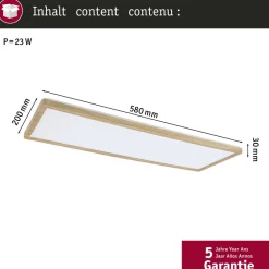 LED-paneeli Paulmann Atria Shine Backlight, IP44, 29.3x29.3cm, 16W, 4000K, puunruskea