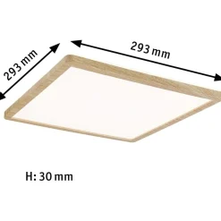LED-paneeli Paulmann Atria Shine Backlight, IP44, 29.3x29.3cm, 16W, 4000K, puunruskea