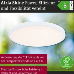 LED-paneeli Paulmann Atria Shine, pyöreä, Ø190mm, IP44, 7.6W, 1100lm, 3000-6500K, puukuvio
