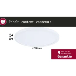LED-paneeli Paulmann Atria Shine, pyöreä, Ø190mm, IP44, 7.6W, 1100lm, 3000-6500K, puukuvio