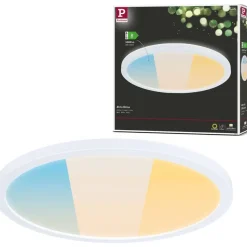 LED-paneeli Paulmann Atria Shine, pyöreä, Ø190mm, IP44, 7.6W, 1100lm, 3000-6500K, puukuvio