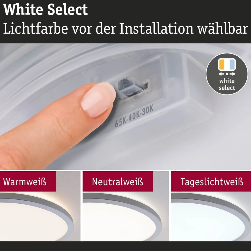 LED-paneeli Paulmann Atria Shine, pyöreä, Ø190mm, IP44, 7.6W, 1100lm, 3000-6500K, puukuvio