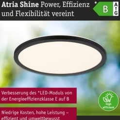 LED-paneeli Paulmann Atria Shine, pyöreä, Ø190mm, IP44, 7.6W, 1100lm, 3000-6500K, puukuvio