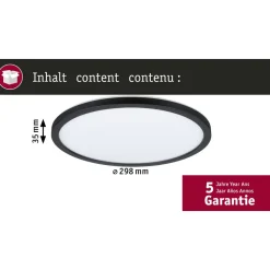 LED-paneeli Paulmann Atria Shine, pyöreä, Ø190mm, IP44, 7.6W, 1100lm, 3000-6500K, puukuvio