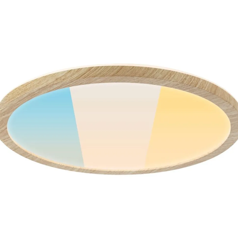 LED-paneeli Paulmann Atria Shine, pyöreä, Ø190mm, IP44, 7.6W, 1100lm, 3000-6500K, puukuvio