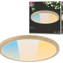 LED-paneeli Paulmann Atria Shine, pyöreä, Ø190mm, IP44, 7.6W, 1100lm, 3000-6500K, puukuvio