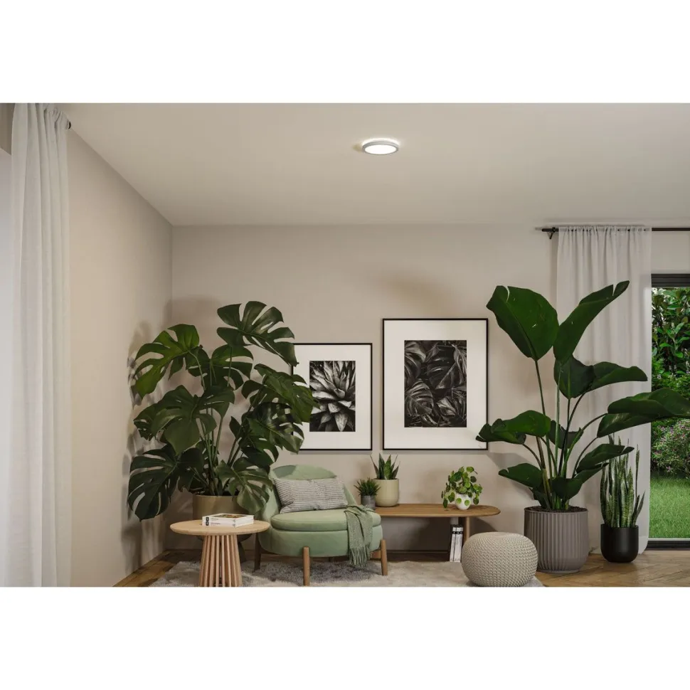LED-paneeli Paulmann Atria Shine, pyöreä, Ø190mm, IP44, 7.6W, 1100lm, 3000-6500K, puukuvio