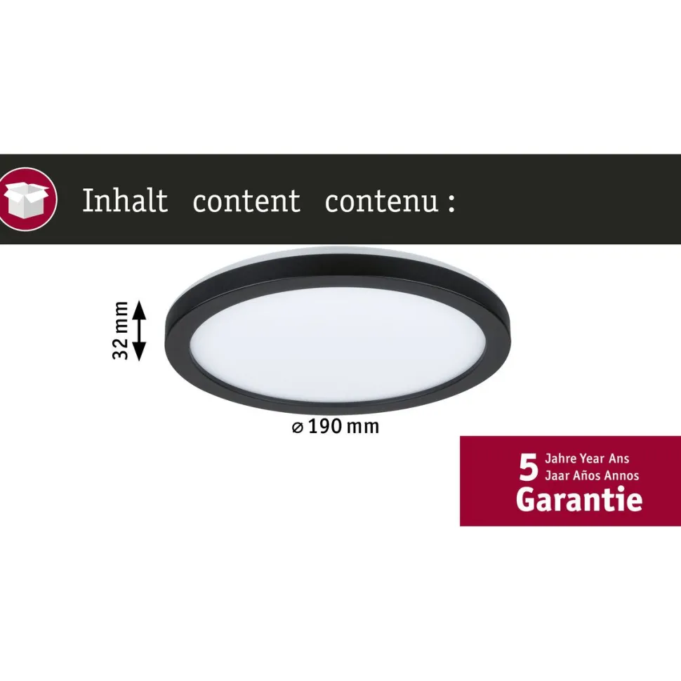 LED-paneeli Paulmann Atria Shine, pyöreä, Ø190mm, IP44, 7.6W, 1100lm, 3000-6500K, puukuvio