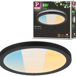 LED-paneeli Paulmann Atria Shine, pyöreä, Ø190mm, IP44, 7.6W, 1100lm, 3000-6500K, puukuvio