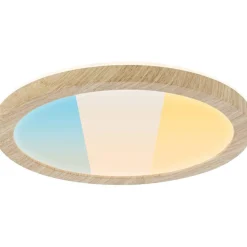 LED-paneeli Paulmann Atria Shine, pyöreä, Ø190mm, IP44, 7.6W, 1100lm, 3000-6500K, puukuvio