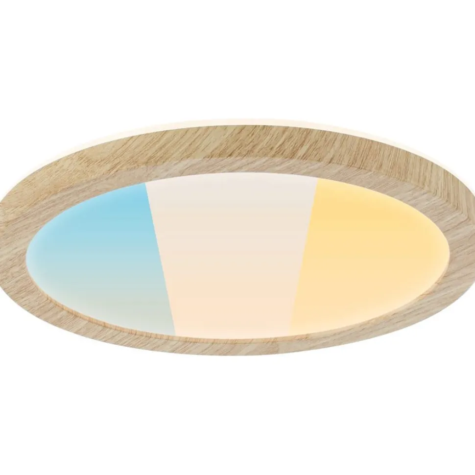 LED-paneeli Paulmann Atria Shine, pyöreä, Ø190mm, IP44, 7.6W, 1100lm, 3000-6500K, puukuvio