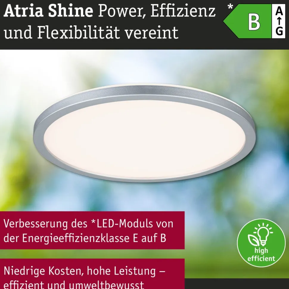 LED-paneeli Paulmann Atria Shine, pyöreä, Ø190mm, IP44, 7.6W, 1100lm, 3000-6500K, puukuvio