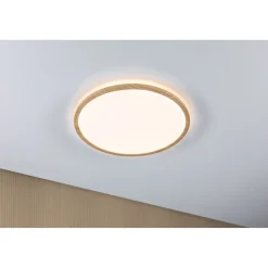LED-paneeli Paulmann Atria Shine Backlight, IP44, Ø19cm, 11.2W, 4000K, puunruskea