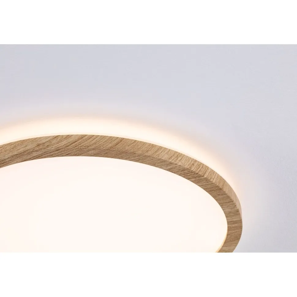 LED-paneeli Paulmann Atria Shine Backlight, IP44, Ø19cm, 11.2W, 4000K, puunruskea