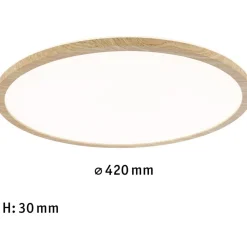 LED-paneeli Paulmann Atria Shine Backlight, IP44, Ø19cm, 11.2W, 4000K, puunruskea