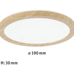 LED-paneeli Paulmann Atria Shine Backlight, IP44, Ø19cm, 11.2W, 4000K, puunruskea