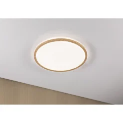 LED-paneeli Paulmann Atria Shine Backlight, IP44, Ø19cm, 11.2W, 4000K, puunruskea