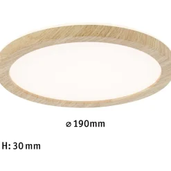 LED-paneeli Paulmann Atria Shine Backlight, IP44, Ø19cm, 11.2W, 4000K, puunruskea
