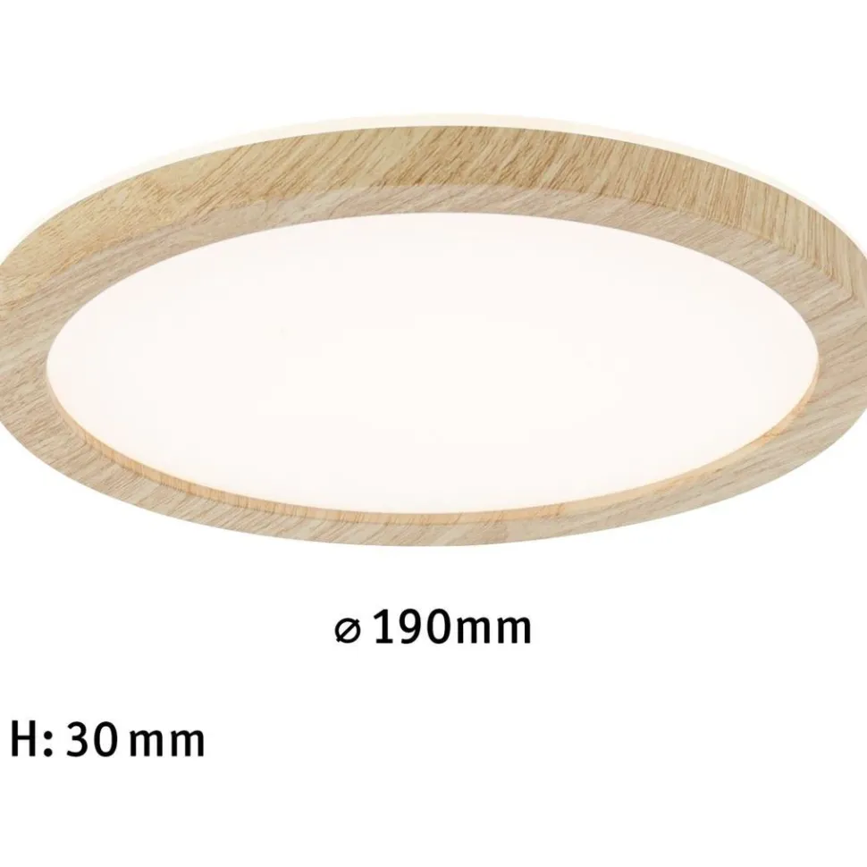 LED-paneeli Paulmann Atria Shine Backlight, IP44, Ø19cm, 11.2W, 4000K, puunruskea
