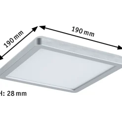 LED-paneeli Paulmann Atria Shine Backlight, 19x19cm, 11.2W, 4000K, mattakromi