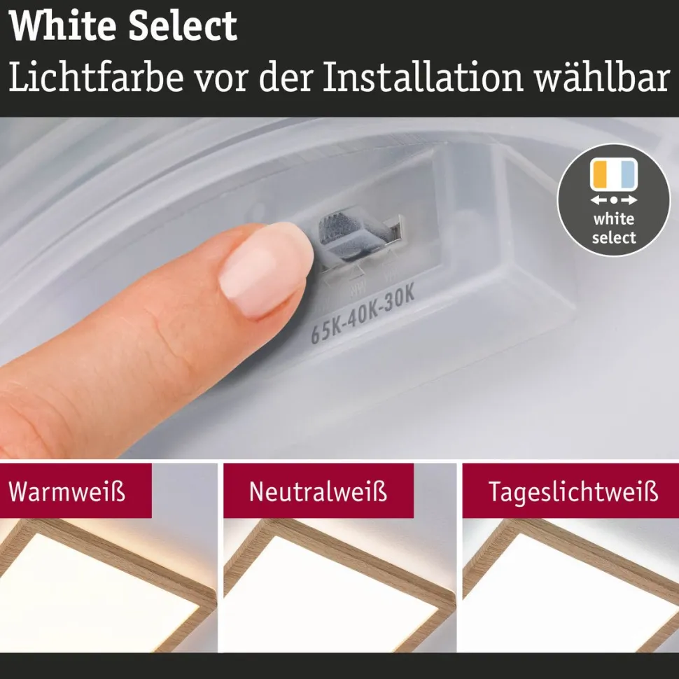 LED-paneeli Paulmann Atria Shine, kulmikas, 190x190mm, IP44, 8W, 1160lm, 3000-6500K, valkoinen